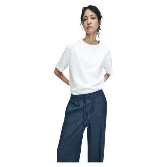 Zara Basic Navy Pull On Drawstring Dress Pant | Medium - Picture 1 of 4